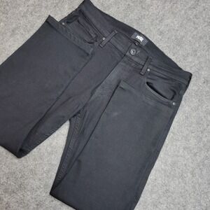 Paige Federal Jeans Womens 32 Black Americana Y2K Stretch Athleisure City Preppy